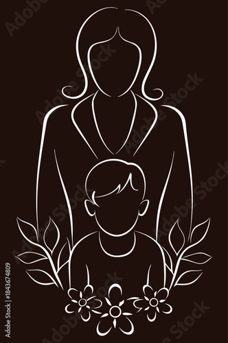 Single Continuous Line Family Art