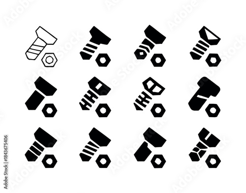 Unsafe Equipment Symbols. Unsafe Equipment. Icon set. Set Logo o