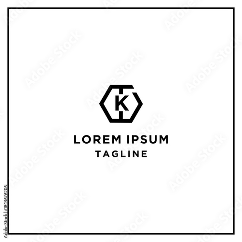 tk or kt hexagon logo