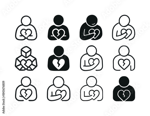 Crisis Emblem Logo Variations. Facing a personal crisis with vul