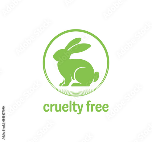 A simple, yet impactful green logo featuring a rabbit symbolizing cruelty-free practices in a minimalist design, focused on ethical consumerism and animal welfare.