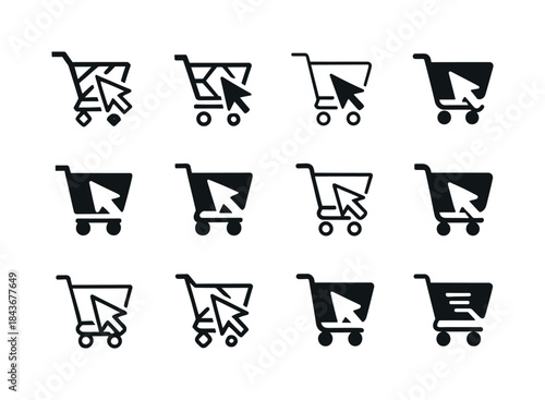 Online Business Icons. Online entrepreneurship. Icon set. Set Lo