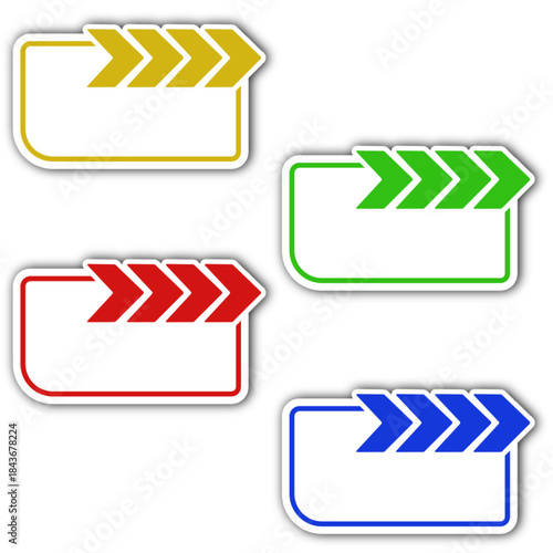 Vector Buttons and Arrows Labels for Web UI Navigation and Call to Action Stickers