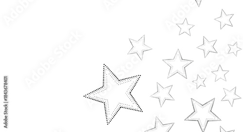Creative background element featuring a cascade of stars with a dotted line texture, providing a minimalist and celebratory corner design.