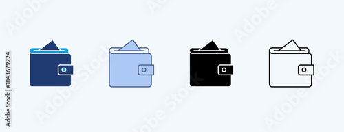 Wallet Multiple Icon Illustration Vector