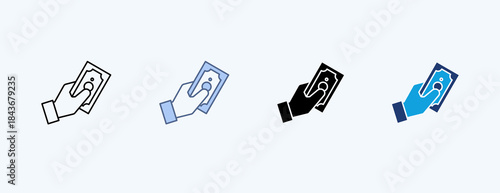 Cash Multiple Icon Illustration Vector