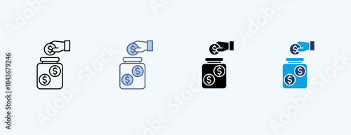 Savings Multiple Icon Illustration Vector