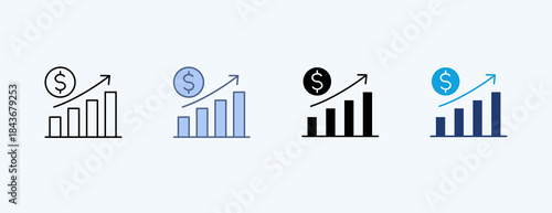 Growth Multiple Icon Illustration Vector