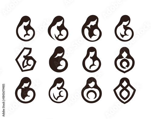 Prenatal Care Icons. prenatal care. Icon set. Set Logo of prenat