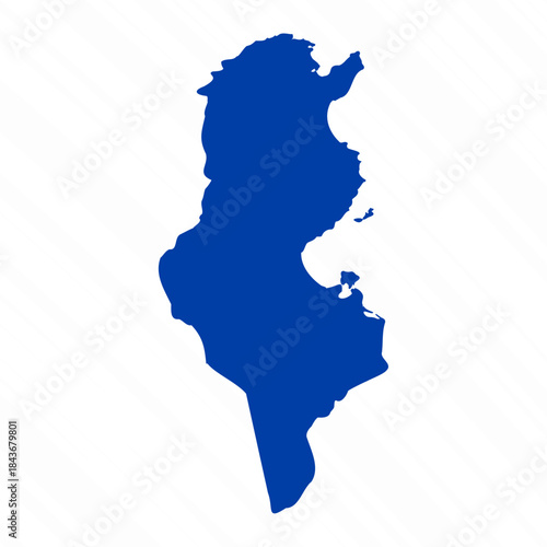 Abstract Blue Tunisia Simple Map