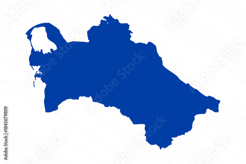 Abstract Blue Turkmenistan Simple Map