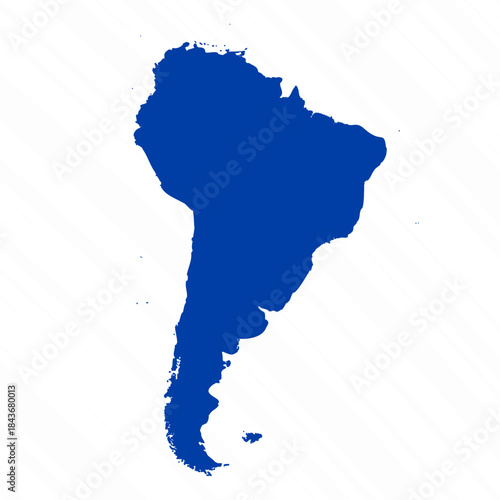 Abstract Blue South America Simple Map