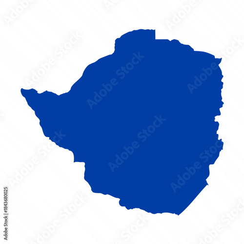 Abstract Blue Zimbabwe Simple Map