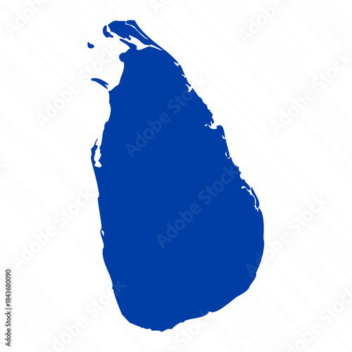 Abstract Blue Sri Lanka Simple Map