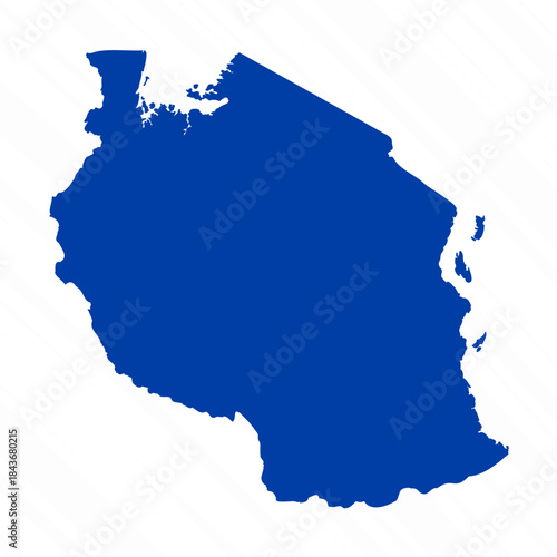 Abstract Blue Tanzania Simple Map