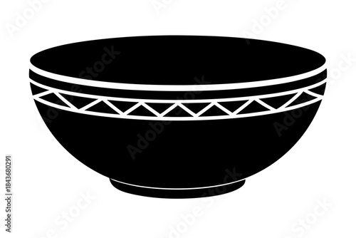 Tribal Patterned Bowl – Vector Art for Culture, Kitchen & Decor Design

