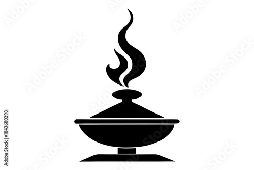 Incense Burner Silhouette – Vector Art for Spirituality, Meditation & Ritual Design


