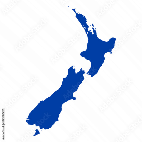 Abstract Blue New Zealand Simple Map
