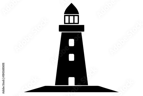 Lighthouse Silhouette – Vector Art for Navigation, Safety & Coastal Design

