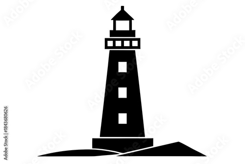 Lighthouse Silhouette – Vector Art for Navigation, Safety & Coastal Design

