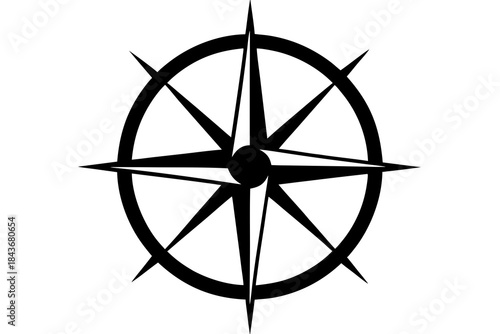 Compass Rose Icon – Vector Art for Navigation, Travel & Adventure Design

