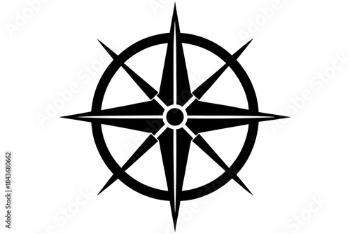 Compass Rose Icon – Vector Art for Navigation, Travel & Adventure Design

