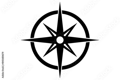 Compass Rose Icon – Vector Art for Navigation, Travel & Adventure Design

