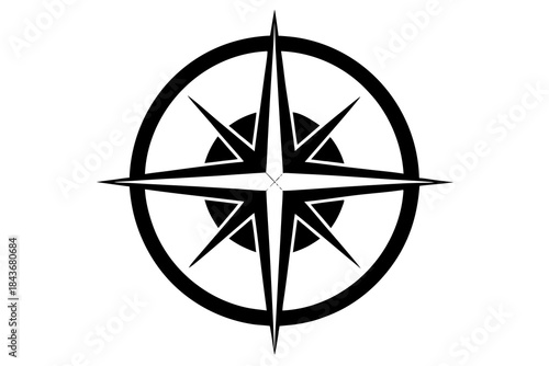 Compass Rose Icon – Vector Art for Navigation, Travel & Adventure Design

