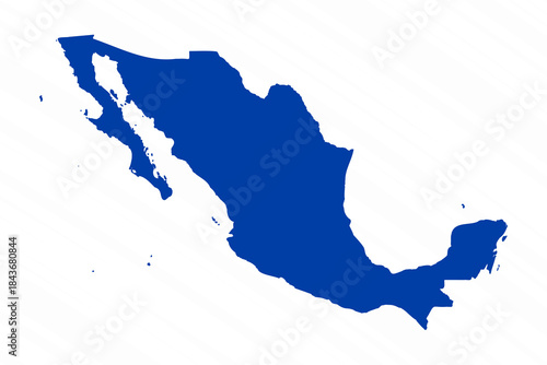 Abstract Blue Mexico Simple Map