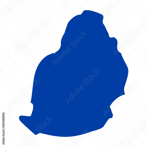 Abstract Blue Mauritius Simple Map