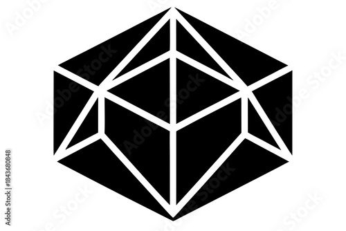 Geometric Cube Silhouette – Abstract Vector Art for Logo, Tech & Modern Design

