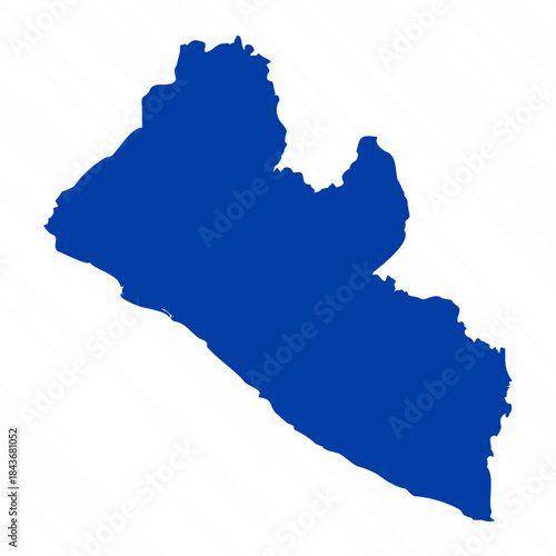 Abstract Blue Liberia Simple Map