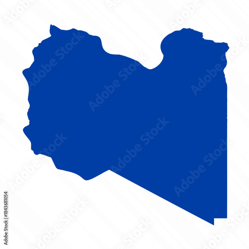 Abstract Blue Libya Simple Map