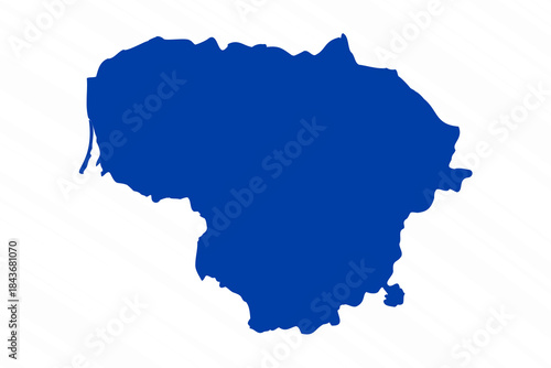 Abstract Blue Lithuania Simple Map