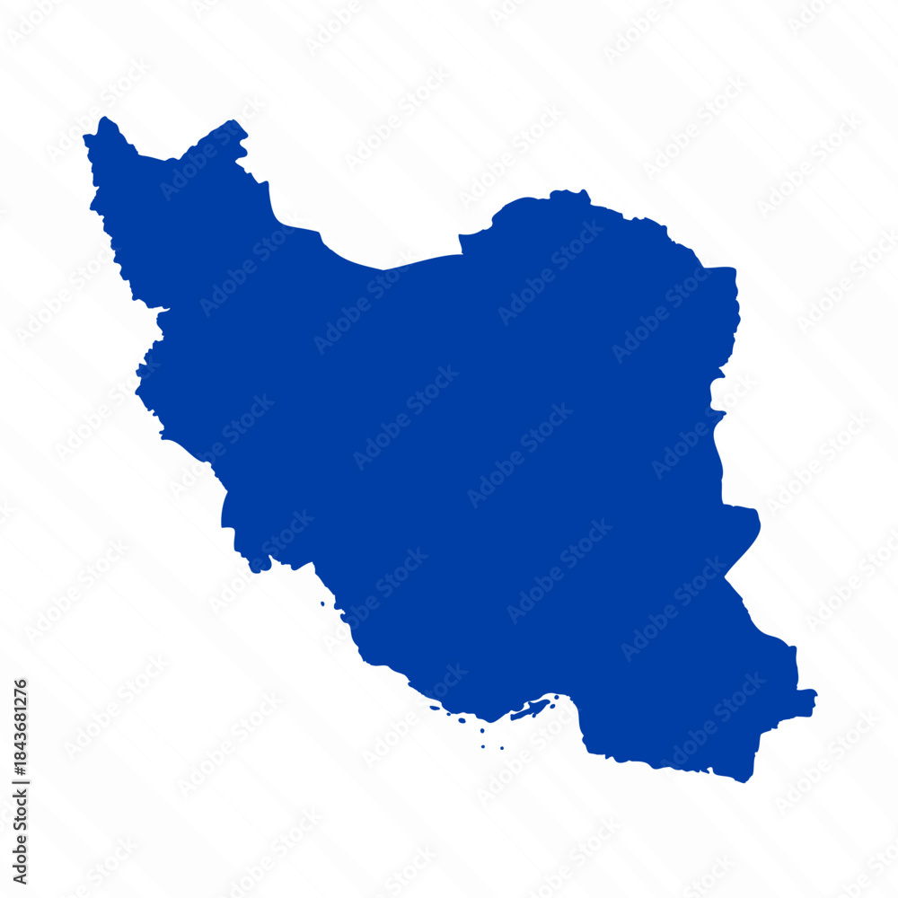 Obraz premium Abstract Blue Iran Simple Map