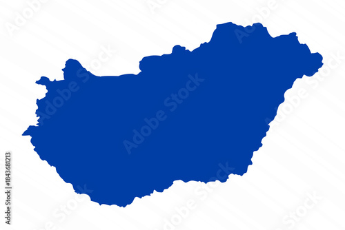 Abstract Blue Hungary Simple Map