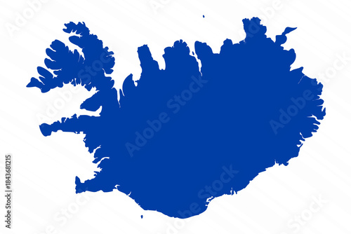 Abstract Blue Iceland Simple Map
