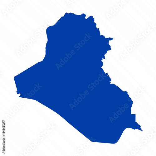 Abstract Blue Iraq Simple Map