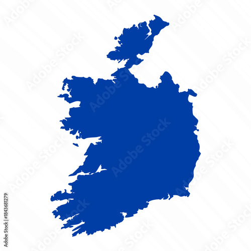 Abstract Blue Ireland Simple Map