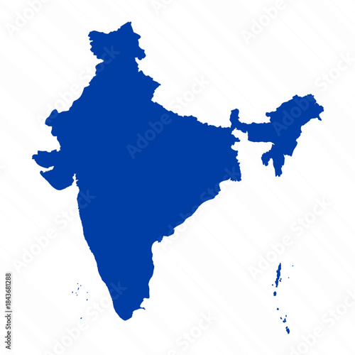 Abstract Blue India Simple Map