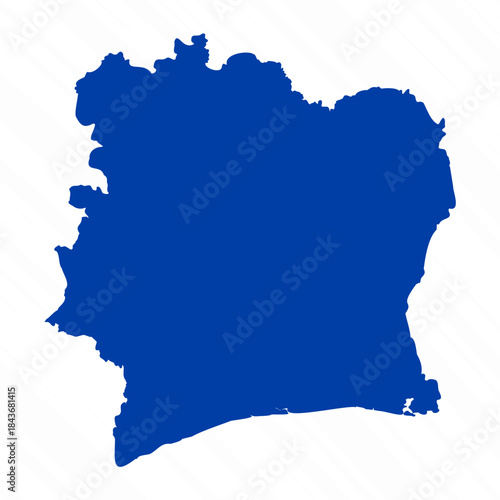 Abstract Blue Ivory Coast Simple Map