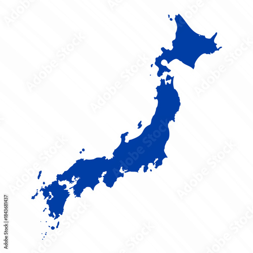 Abstract Blue Japan Simple Map