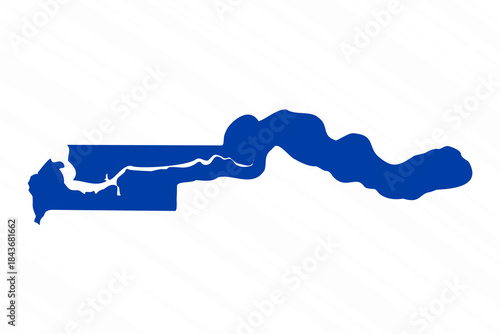 Abstract Blue Gambia Simple Map