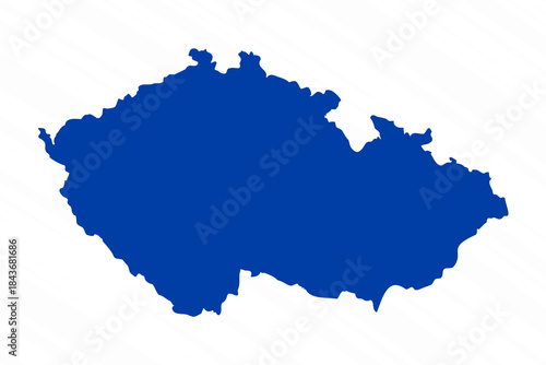 Abstract Blue Czech Republic Simple Map