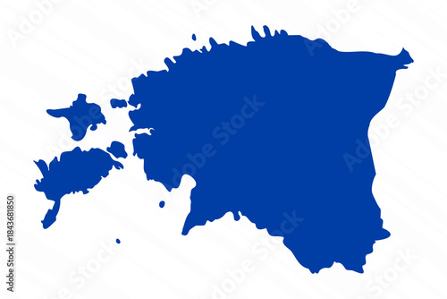 Abstract Blue Estonia Simple Map