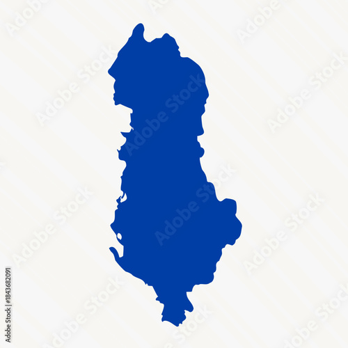 Abstract Blue Albania Simple Map
