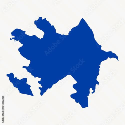 Abstract Blue Azerbaijan Simple Map