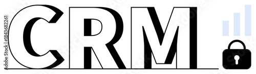 CRM concept. CRM tools enhancing customer relationships with data security and growth. CRM integration improving data safety, analytics, and business operations. For business, technology, management