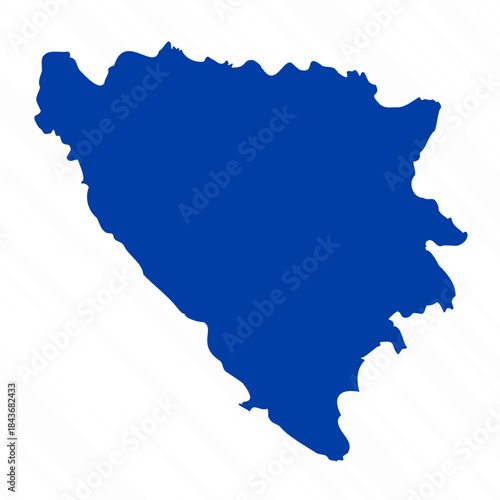 Abstract Blue Bosnia and Herzegovina Simple Map