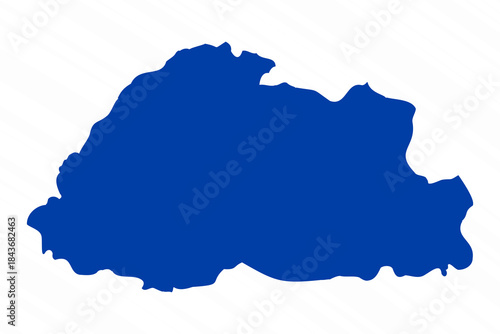 Abstract Blue Bhutan Simple Map